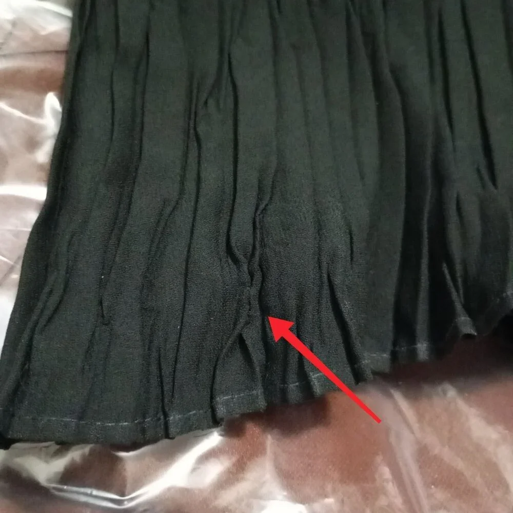 C'est Duo By Casablanca Black Crinkle Wide-Leg Pants With Drawstring Waist Sz S - Picture 7 of 13